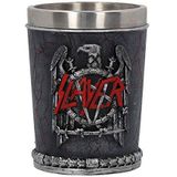 Nemesis Now Slayer B4132M8-7 cm borrelglas zwart hars met roestvrijstalen inzetstuk grijs