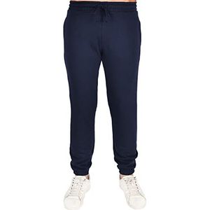 Sleepdown Joggingbroek met smalle pijpen, casual broek, joggingbroek, fitnessstudio, geribbelde manchetten, zak aan de zoom, elastische tailleband, Navy Blauw