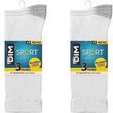 DIM EcoDIM Sport schokbestendig voor heren, 6 sokken, wit, 40-45, Wit.