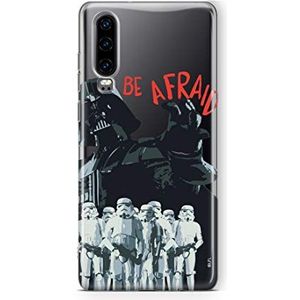 Origineel en officieel gelicentieerd Star Wars Darth Vader hoesje voor de Huawei P30 perfect aan de vorm van je smartphone, siliconen hoes, gedeeltelijk transparant