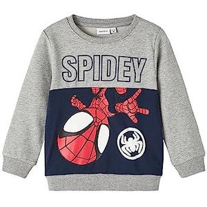 Bestseller A/S Nmmjubi Spidey Sweatshirt Unb Mar Trainingspak voor jongens, Grijs melange