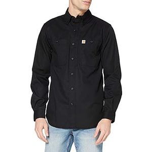 Carhartt Rugged Professional Long Sleeve Work Shirt heren werkkleding hemd (1-Pack), Zwart, M