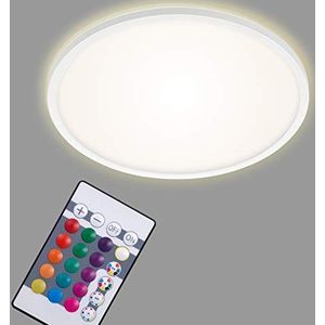 Briloner Led-verlichting, plafondlamp, dimbaar, RGB-kleurfunctie, achtergrondverlichting met afstandsbediening, 22 W, 2700 lumen, 4000 K, wit, 42 cm