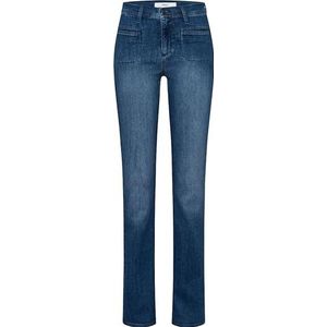 BRAX Stijl Shakira Vintage Stretch Denim Organic Cotton Jeans Dames, Kleur: versleten blauw