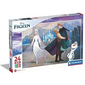 Clementoni - Disney Frozen 2 Supercolor Frozen-24-delige set kinderen 3 jaar, cartoon-puzzel - gemaakt in Italië, meerkleurig, 24242
