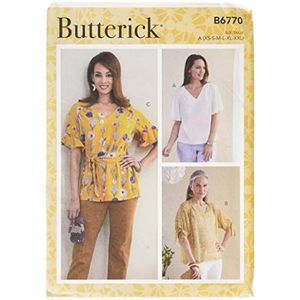 Butterick B6770A damestop & sjaal wit A (XS-S-M-L-XL-XXL)