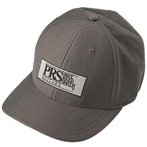 PRS Block Logo Fitted Hat Gray, baseballpet, uniseks, volwassenen, grijs, met PRS-logo, Grijs met PRS-logo
