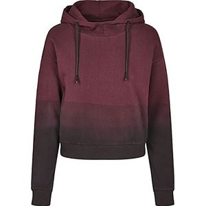 Urban Classics Dip Dye hoodie voor dames, meerkleurig (zwart/redwine 02248)