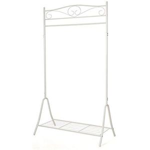 SONGMICS, Kledingrek/ kledingkast, metalen wasrek, kleding luchter, wit, HSR01W, crèmewit, 90 x 44,5 x 173 cm