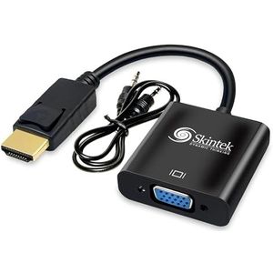Skintek SK-04-HV HDMI-naar-VGA-adapter (D-SUB), 1080p 60Hz, 3,5 mm audio-aansluiting, voor pc en laptop, voor het aansluiten van PC/laptop op monitor, projector, met VGA-ingang.