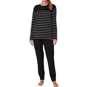 Schiesser dames pyjama (tweedelig) Anzug lang 161069, Zwart