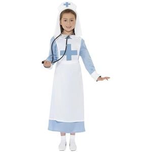 Smiffys Verpleegkundige kostuum wereldoorlog blauwe jurk valse schort u