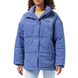 Wrangler Corduroy Puffer damesjas, Fjord Blue, S, Fjord Blue