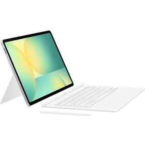 Samsung EF-DX625 Beschermhoes voor Galaxy Tab S10 FE+ tablet met QWERTZ-toetsenbord en AI-knop, tweedelige hoes, slank ontwerp, S Pen-vak, wit