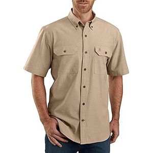 Carhartt Loose Fit Midweight Chambray T-shirt met korte mouwen voor heren, Dark Tan Chambray