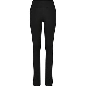 Urban Classics Dameslegging met hoge tailleband en zijsplit, zwart.