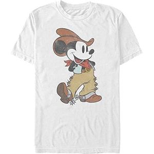 Disney Western Micky Organic T-shirt, uniseks, korte mouwen, wit, S, Weiss