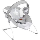 MoMi Tuli Babyschommel voor baby's tot 9 kg, 58 x 49 x 53 cm, 3-punts veiligheidsgordel, metalen frame met antislip voeten, sensorische module met melodieën en trillingen