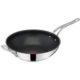 Tefal Jamie Oliver Cook's Classic 30 cm wokpan met antiaanbaklaag en geklonken siliconen handvat, geschikt voor inductie, ovenbestendig, roestvrij staal