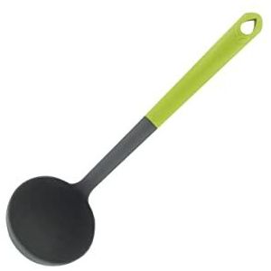 Fackelmann 687054 soeplepel, bioplastiek, groen, grijs, 8,5 x 33 cm