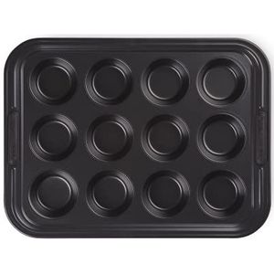 Le Creuset 9410130000100 bakplaat met antiaanbaklaag voor 12 muffins, gesmeed aluminium, 941013000100