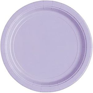 Unique Party - Milieuvriendelijke papieren borden - 18 cm, kleur lavendel, verpakking van 20 stuks, 31414EU, lavendel