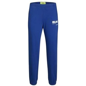 JACK & JONES Jjxx dames joggingbroek Jxbianca Hw Relaxed Vint Sn Sodaliet Blauw Print: Wit Glans Milano, XS, Sodaliet blauw, print: wit glanzend Milano