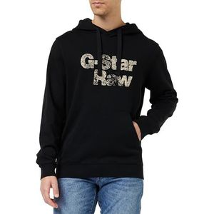 G-STAR RAW Grafisch geschilderde hoodie hoodie heren, Zwart (Dk Black D24664-d390-6484)
