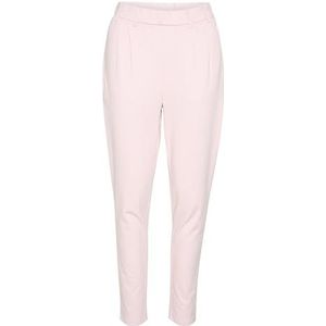 KAFFE Women's Pants Elastic Waist Tapered Legs Regular Fit Midrise Waist, Pink Mist, XXL