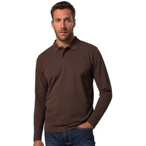 JP 1880 JP 1880 Poloshirt, basic, lange arm, piqué, tot 8 XL poloshirt voor heren, mahonie bruin, XL