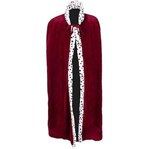 Boland 36105 Majesteit koninklijke jas, 140 cm, cape voor volwassenen, pluche, hart, carnaval, Halloween, themafeest
