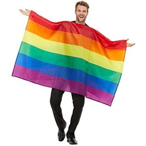 Smiffys 50978 kostuum regenboog vlag, unisex, volwassenen, meerkleurig, Eén maat