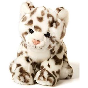 Uni-Toys - Baby zittende sneeuwluipaard - 19 cm (hoogte) - pluche wild dier, luipaard - pluche, knuffeldier