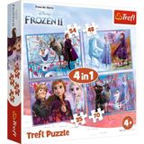 Trefl, Puzzel, reizen naar het onbekende, Disney Frozen 2, van 35 tot 70 stukjes, 4 sets, voor kinderen vanaf 4 jaar