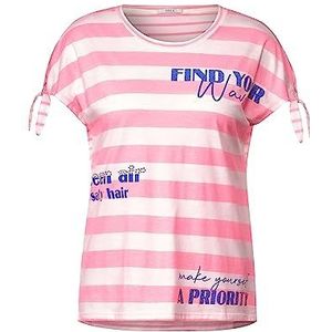 Cecil B320173 Gestreept T-shirt voor dames, Roze (Neon Pink)