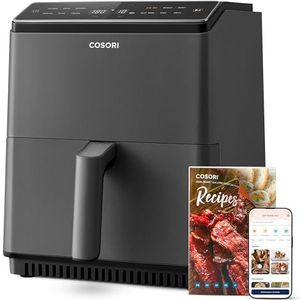 COSORI P583S-AF Friteuse zonder olie, 6,4 l, XXL met 100 recepten, 1700 W, heteluchtfriteuse met 12 programma's en ook voor het koken, frituren, braden en grillen van alle levensmiddelen, zwart