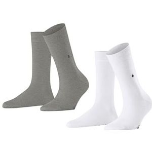 Burlington Everyday 2-pack ademende katoenen sokken voor dames, duurzaam, zacht, elegant, klassiek, voor dagelijks gebruik en werk, multipack 2 paar, Wit (2000)