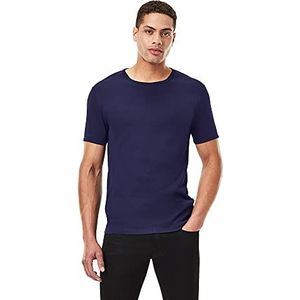G-STAR RAW Base Htr V T S/S T-shirt voor heren, 2 stuks, Blauw (Sartho Blue 124-6067)