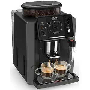 Krups Sensation EA910810 Automatisch koffiezetapparaat, melkschuimmondstuk, 5 dranken, filterkoffiefunctie, 2 kopjes, zwart