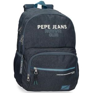 Pepe Jeans Edmon Sac à dos scolaire bleu 33 x 46 x 15 cm Polyester 22,77 L by Joumma Bags, bleu, Sac à dos scolaire