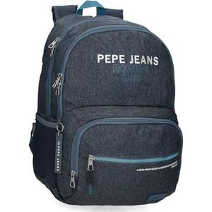 Pepe Jeans Edmon Sac à dos scolaire bleu 33 x 46 x 15 cm Polyester 22,77 L by Joumma Bags, bleu, Sac à dos scolaire