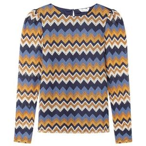 Springfield 4.gym.m. Camiseta Estructura Missoni gebreid damesshirt, Navy Blauw, M
