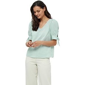 Peppercorn Blouse Monella pour femme avec manches ballon, 3254s Green Mint Stripe, L