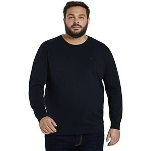 TOM TAILOR Men+ Plussize T-shirt voor heren met all-over print, 13160 - gebreide marineblauwe melange
