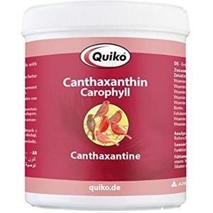 Quiko Canthaxantin/Carophyll 500 g vogelvoedingssupplement met rode factor voor geconcentreerde rode kleuring voor kanaries, stellaire vogels, bosvogels enz.