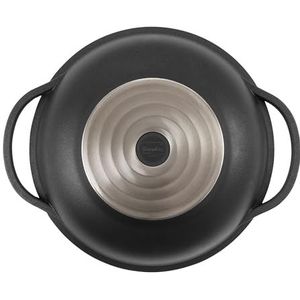 Berndes Vario Click 031139 Inductie gegoten aluminium wok met glazen deksel en accessoires 32 cm, 5,5 l