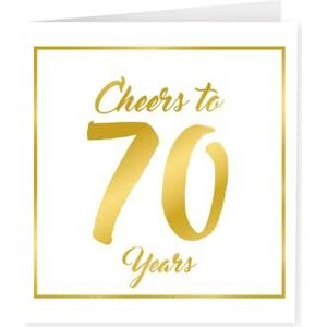 Gold White Cards - 70 jaar, 6 stuks