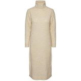 Pieces Pcjuliana Ls Rolneck Knit Dress Noos BC Damesjurk, Grijs Whitecap, XS, wit pet, grijs