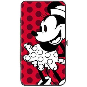 Buckle-Down Minnie Mouse scharnierende damesportemonnee, Minnie Mouse, 17,8 x 10,2 cm, scharnierende portemonnee - Minnie Mouse
