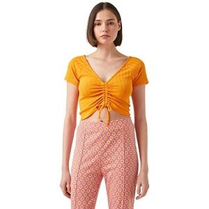 Koton Crop T-shirt met korte mouwen voor dames, oranje (200)